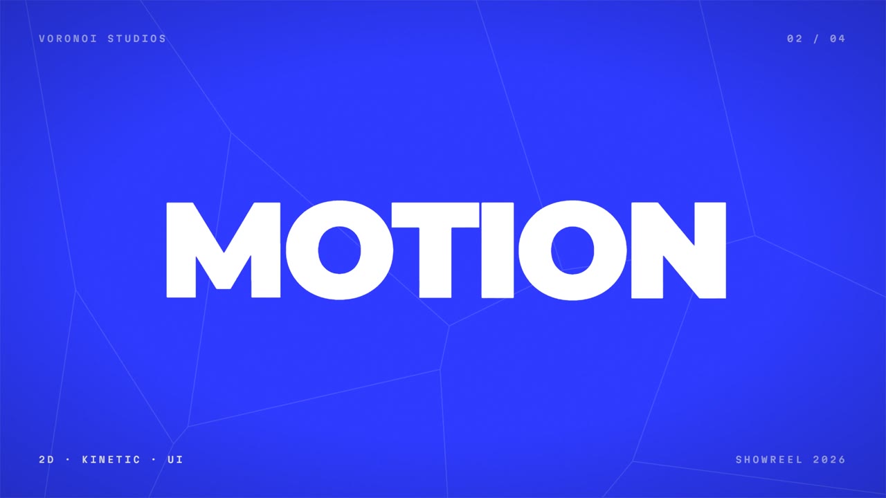 The word MOTION in white on a full-screen Cobalt field